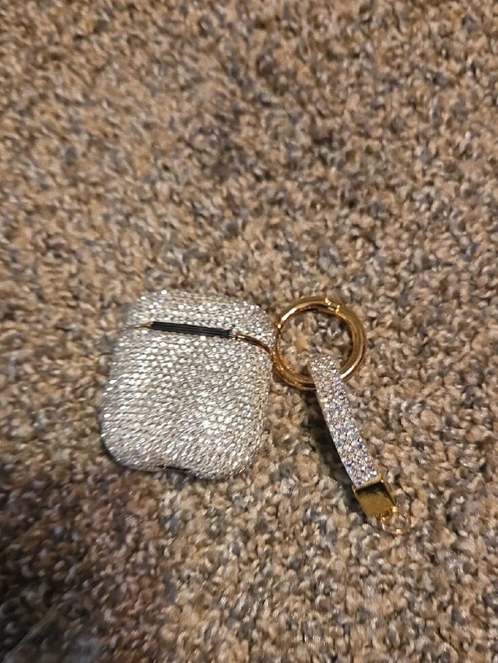 Amazon Rhinestone Case for AirPods - Clear Silver Sparkle